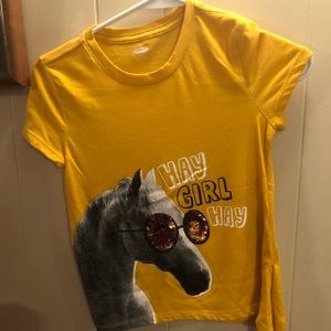 yellow hay girl hay shirt